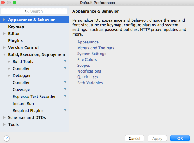 Android Studio Preferences