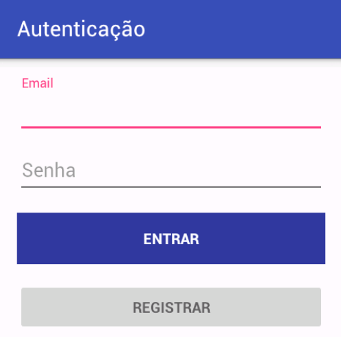 Nova tela de login