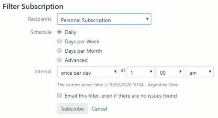 Filter Subscription