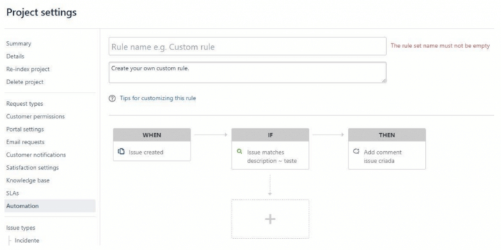 Automação de Jira Service Desk