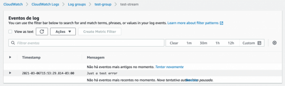 Logging de aplicações Node.js com AWS CloudWatch